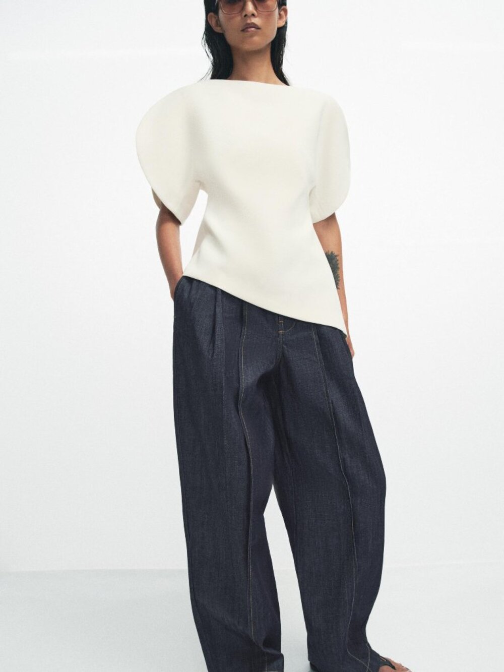 ZARA COLLECTION PUFF SLEEVE TOP Size S NWT
